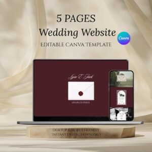 Old Money Wedding Website Template – Canva Editable
