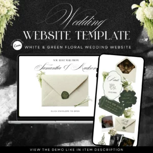 Floral Wedding Website Template Canva Editable
